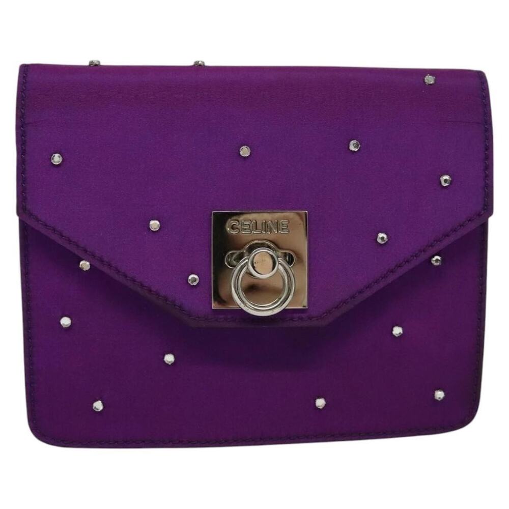 Celine Nylon Chain Shoulder Bag Purple